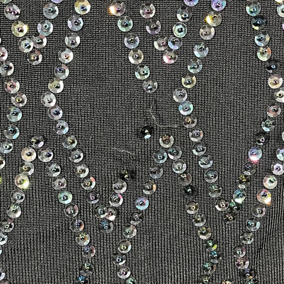Sweaterworks Black Sparkle Sequin Embellished‎ Knit Long Sleeve Top Medium - Picture 6 of 10